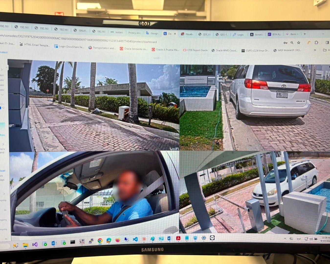 Vista en monitor para el guardia de seguridad